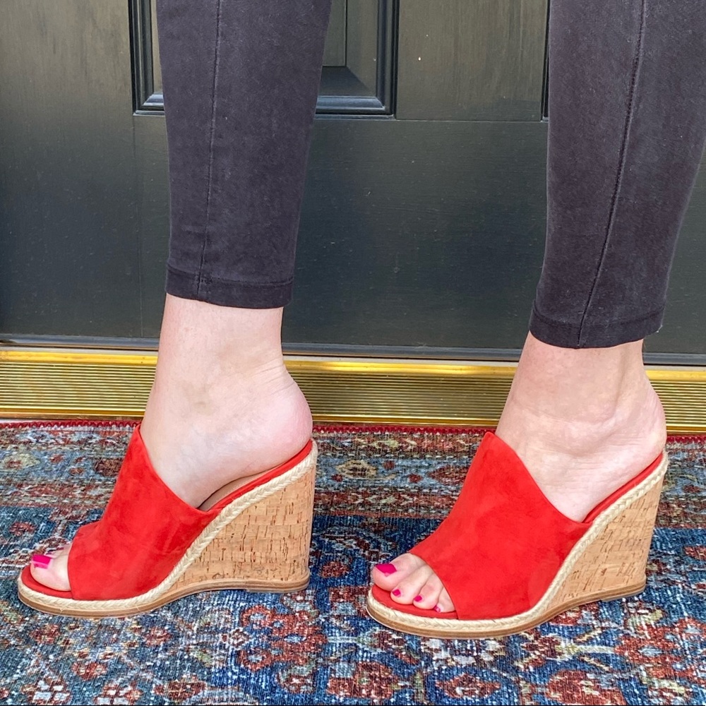 Sigerson Morrison Red Wedge Sandals